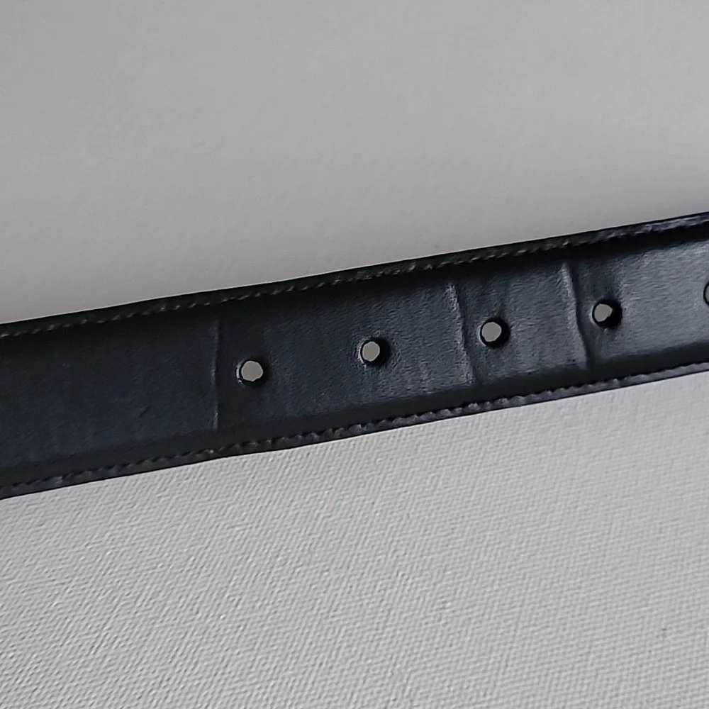Torino Black European Tanned Cowhide Mens Belt with Brass Buckle Sz 42